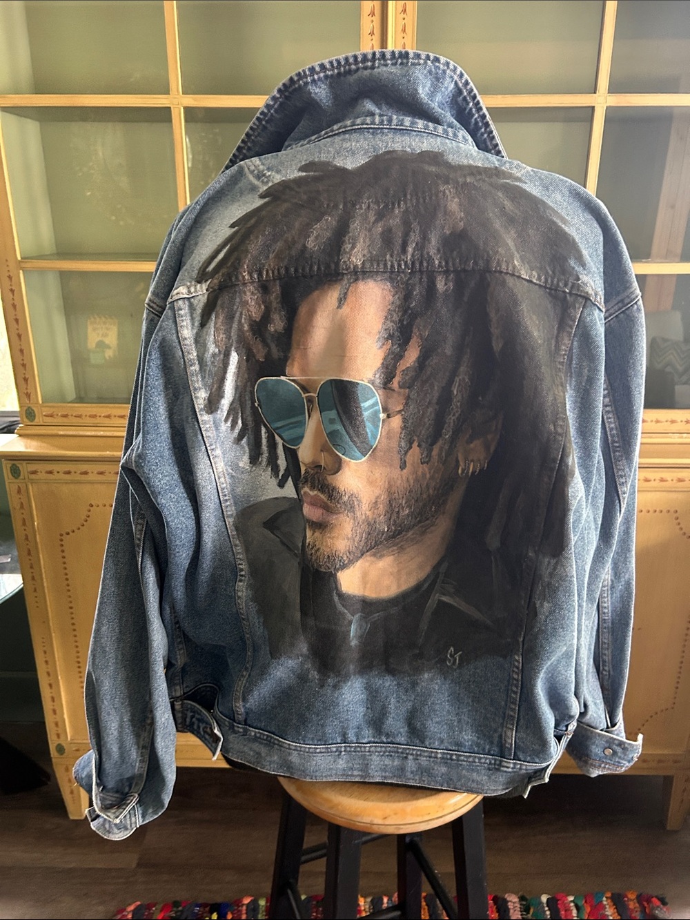 Hand Painted LENNY KRAVITZ Denim Jacket